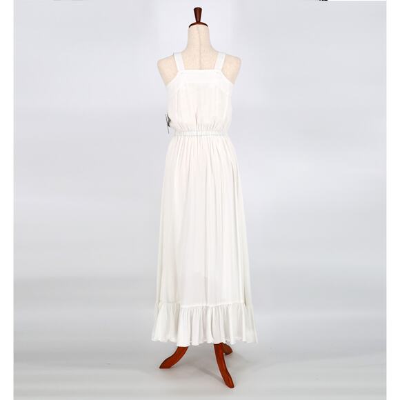 Splendid Women White Viscose Jenna Sleeveless Ruffle Maxi Flare Sundress Size M - Picture 5 of 5